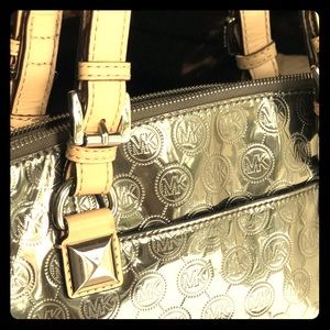 Silver Metallic MK Tote